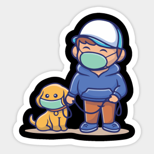 Dog Dad Face Mask Covid 19 Sticker